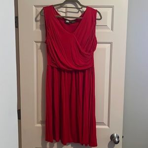 girls from savoy/Anthropologie stretch jersey red dress!